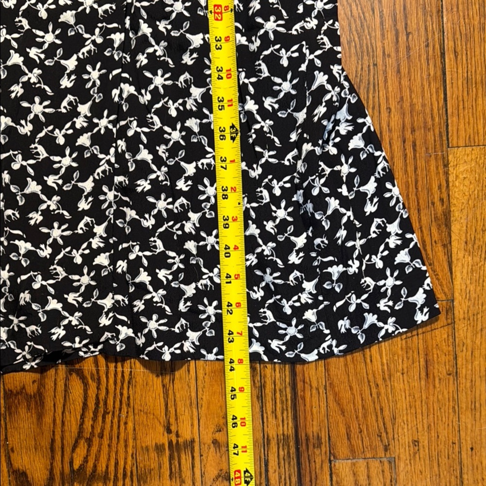 BA&SH Women's Coachella VNeck Black White Floral Midi Dress Fawn Dove Print SZ 1 - Picture 12 of 14